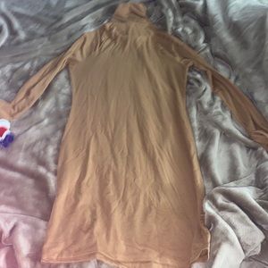 Long sleeve brown/tan turtle neck dress